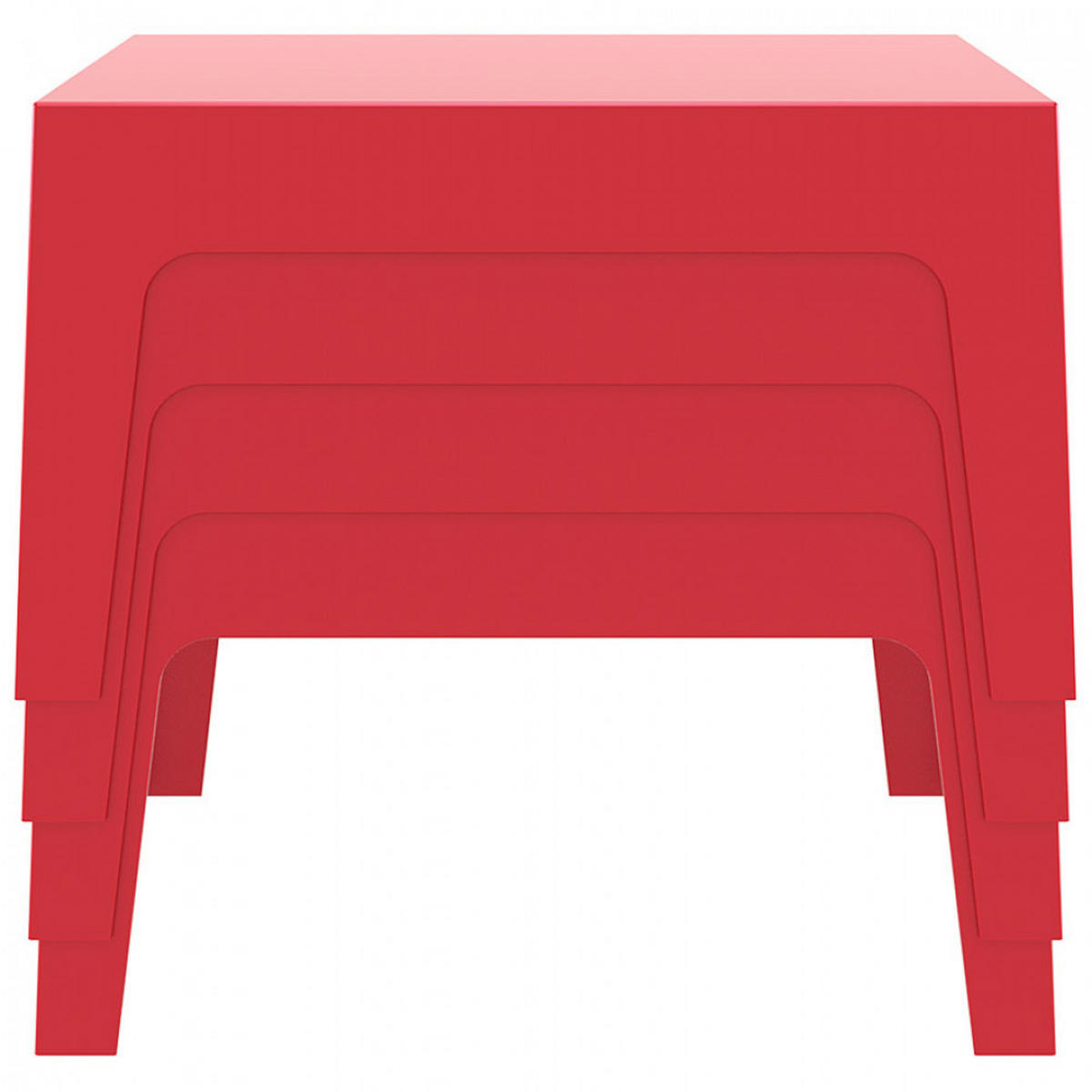 GARTEN-LOUNGETISCH Rot 77x56x43 cm - Rot, Kunststoff (77/56/43cm) - AlterEgo