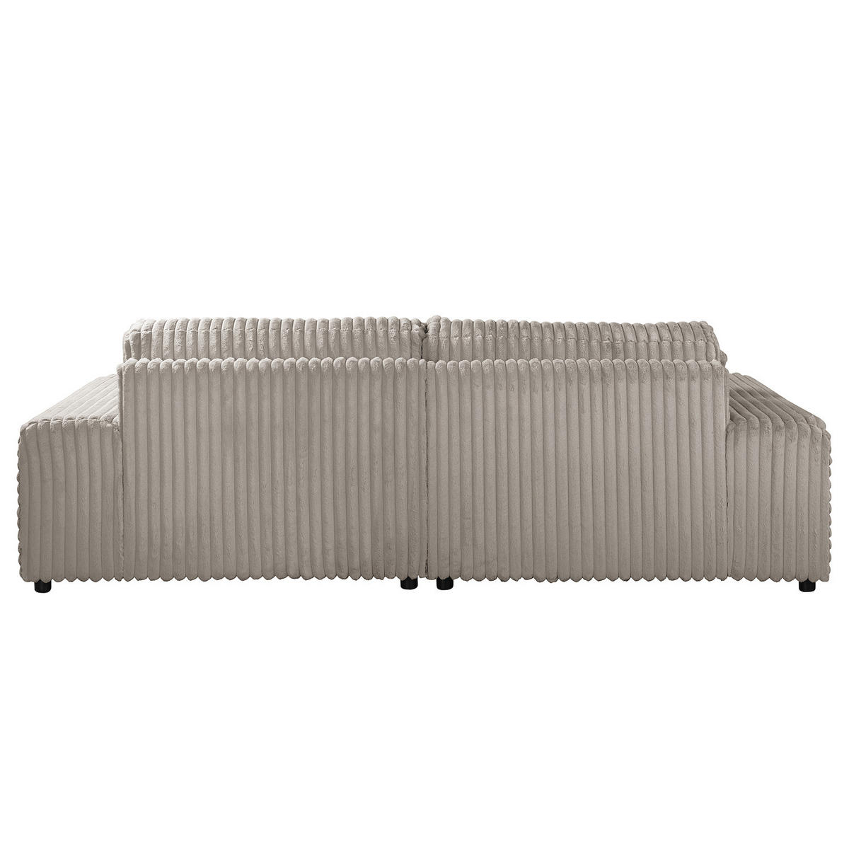 BIGSOFA - Schwarz/Grau, Kunststoff/Textil (237/79/144cm) - home24