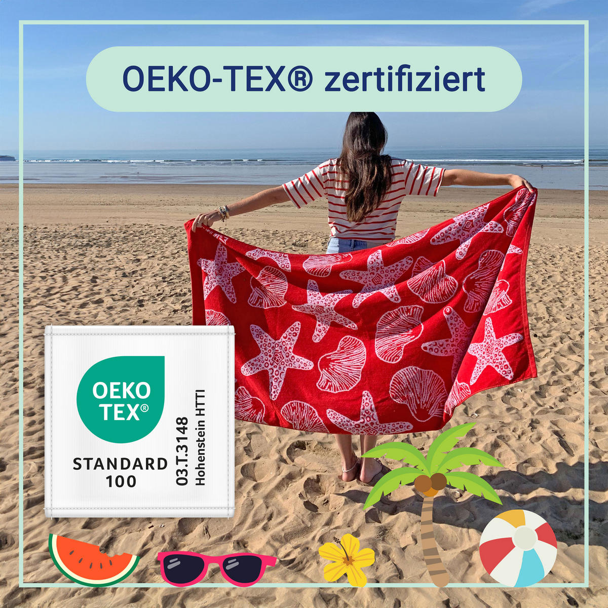 STRANDTUCH, 90x180 cm, 100% Baumwolle, Rot - Rot, Textil (90/180cm) - Zollner