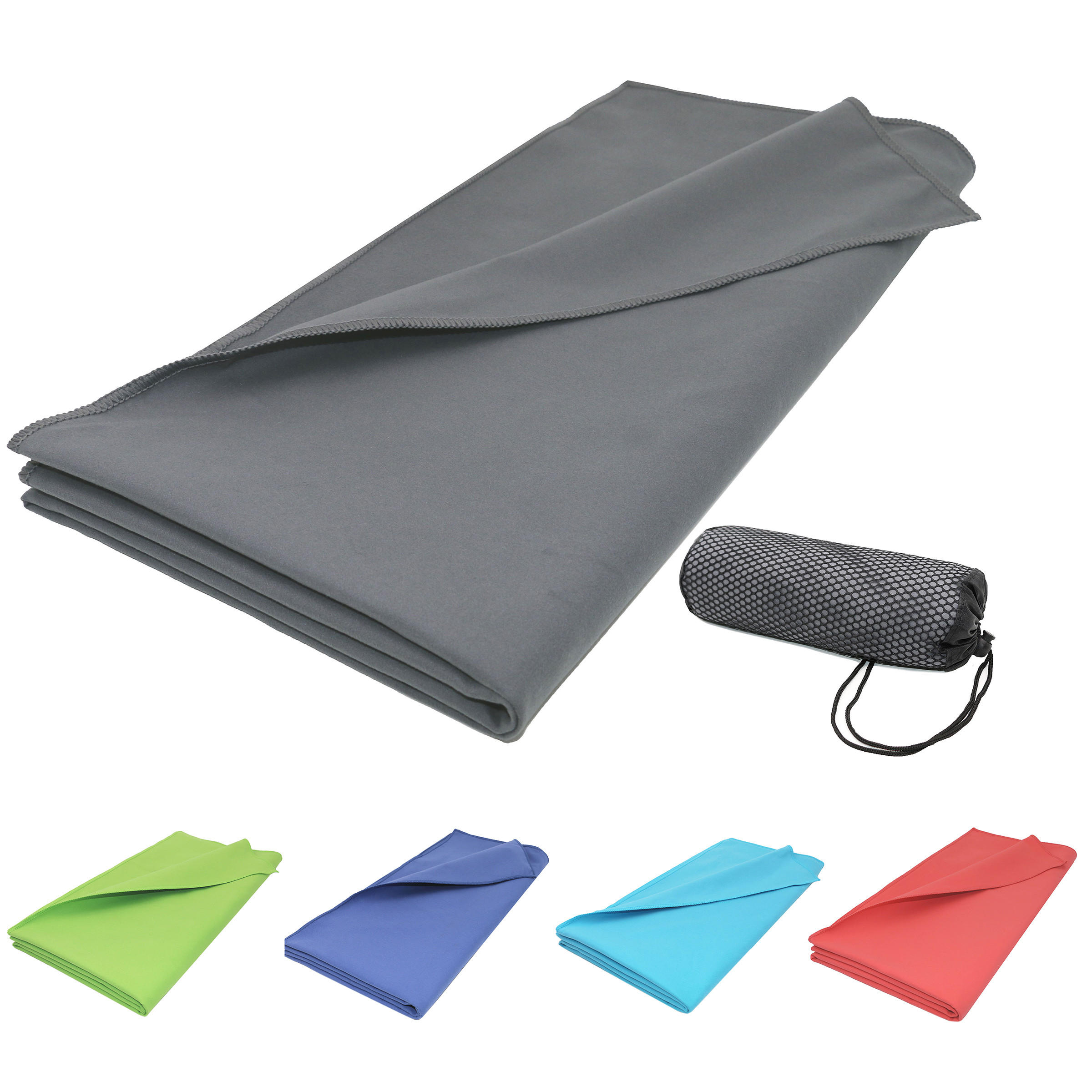 STRANDTUCH, 90x180 cm, 80% Polyester, 20% Polyamid, Grau - Anthrazit, Textil (90/180cm) - Zollner