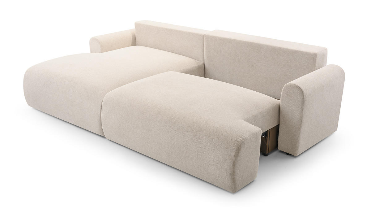 ECKSOFA mit Schlaffunktion Brauel, Creme - Creme, Textil (150/260cm) - Meblito