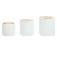 POUF Wolle Weiß 3er Set - Weiß, Textil (37/42/37cm) - Nordlys