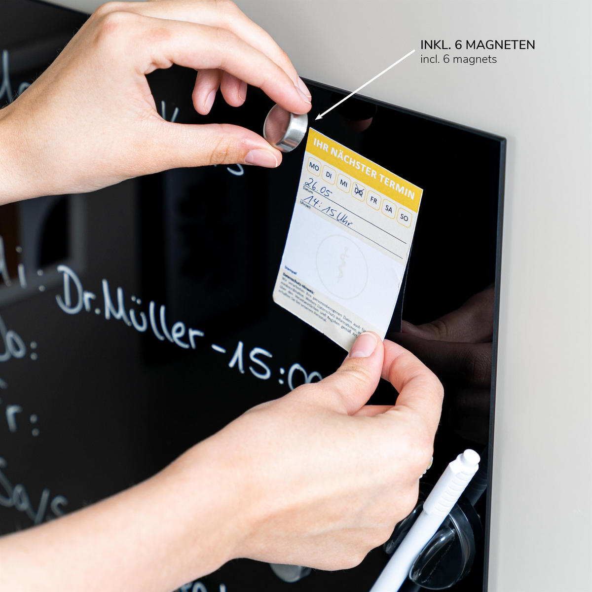 MAGNETTAFEL, schwarz - Schwarz, Metall (35/35/0.45cm) - bremermann