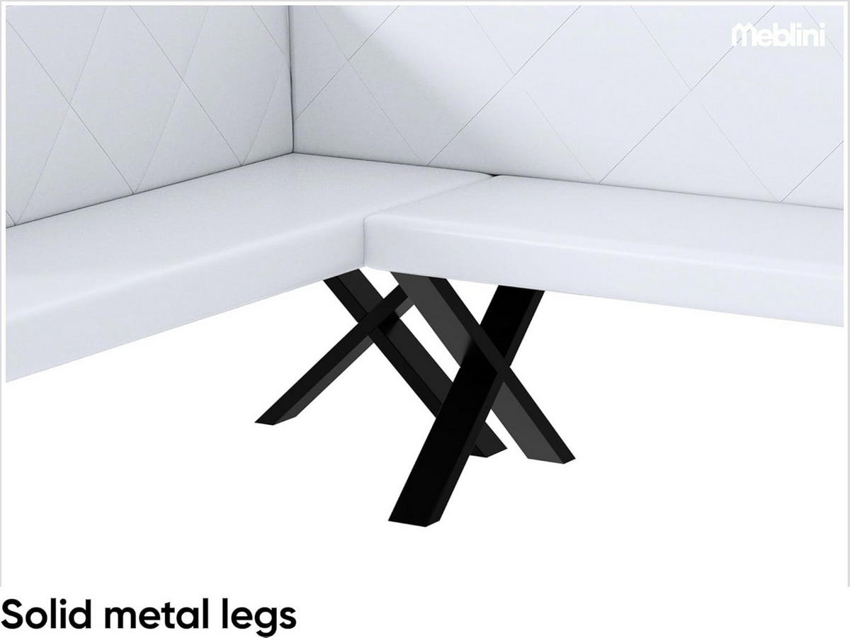 ECKBANK ERIC_X - Weiß, Leder (142/196cm) - Meblini