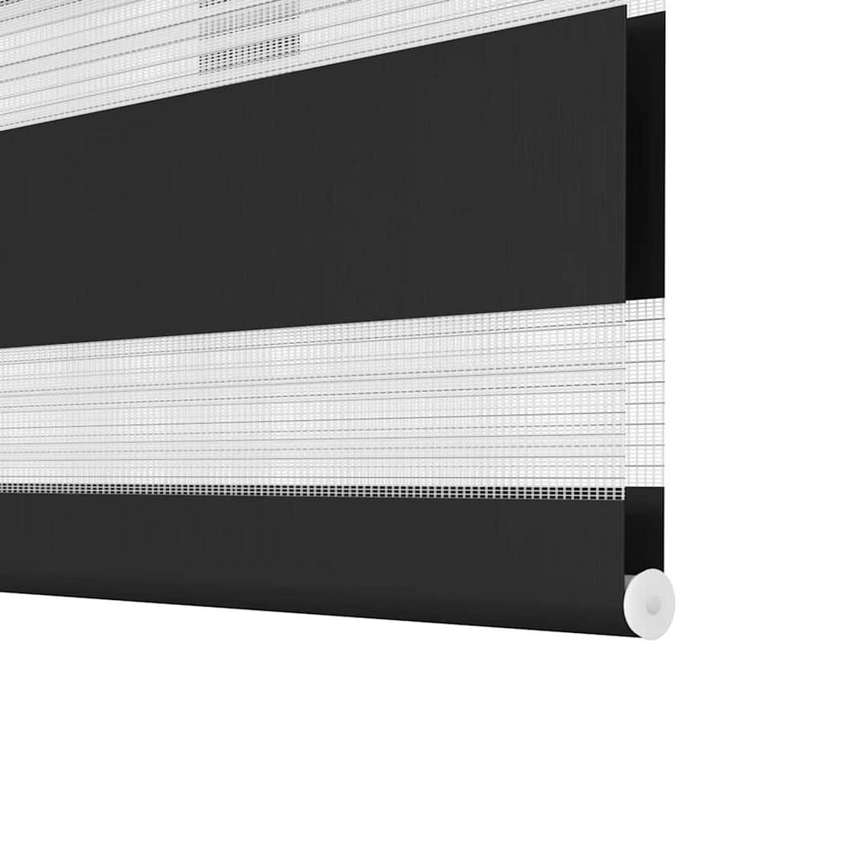 DOPPELROLLO 60,9/120 cm Stoffbreite 56,7 cm aus Polyester Schwarz - Schwarz, Textil (60/120cm) - vidaXL