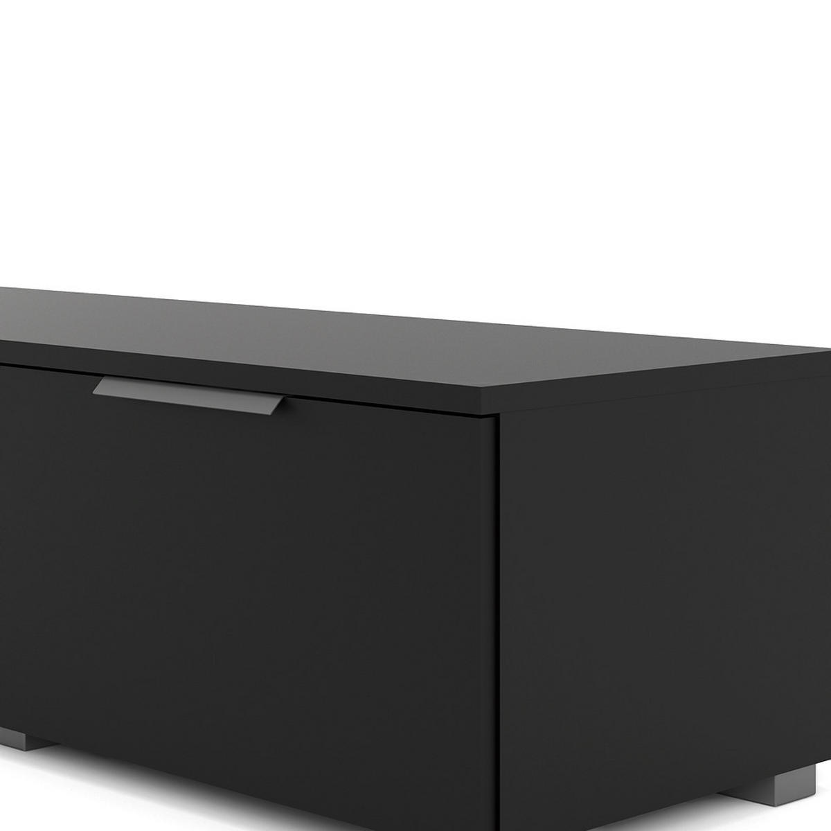 TV-MÖBEL, Malika, Schwarz, Spanplatte foliert, 173 x 40 x 33 cm - Schwarz, Holzwerkstoff (173/33/40cm) - ebuy24