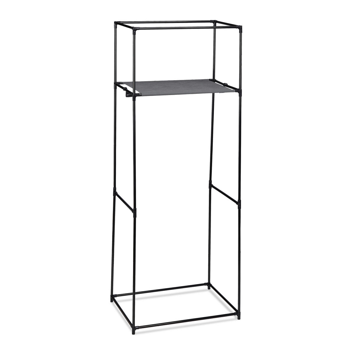 STOFFSCHRANK - Grau, Kunststoff/Textil (60/157/45cm) - Relaxdays