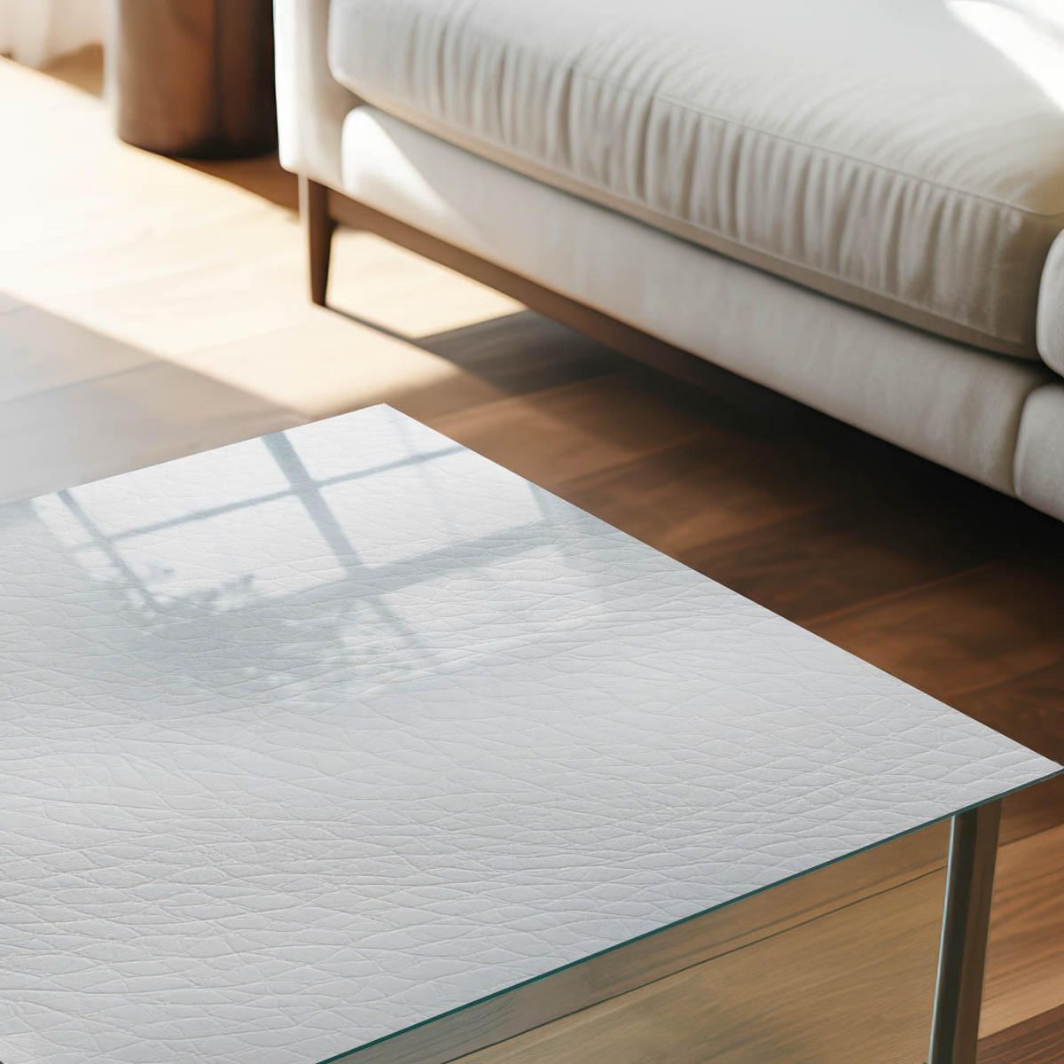 TISCHPLATTE 50x50 cm – Weiße Struktur - Braun, Glas (0.4/50/50cm) - Wallfluent