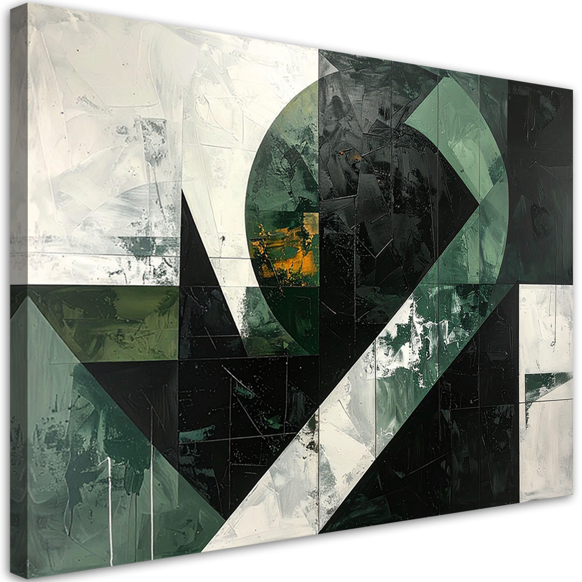 LEINWANDBILD 3D und geometrisch 90x60cm - Grün, Textil (90/60cm) - Feeby