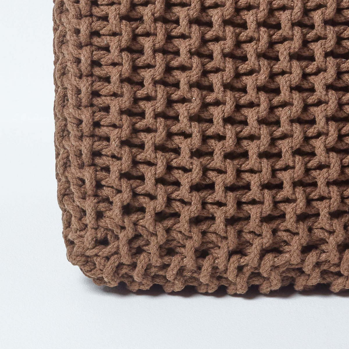 STRICK-POUF braun, Sitzwürfel 35/35/35 cm - Braun, Textil (35/35/35cm) - Homescapes