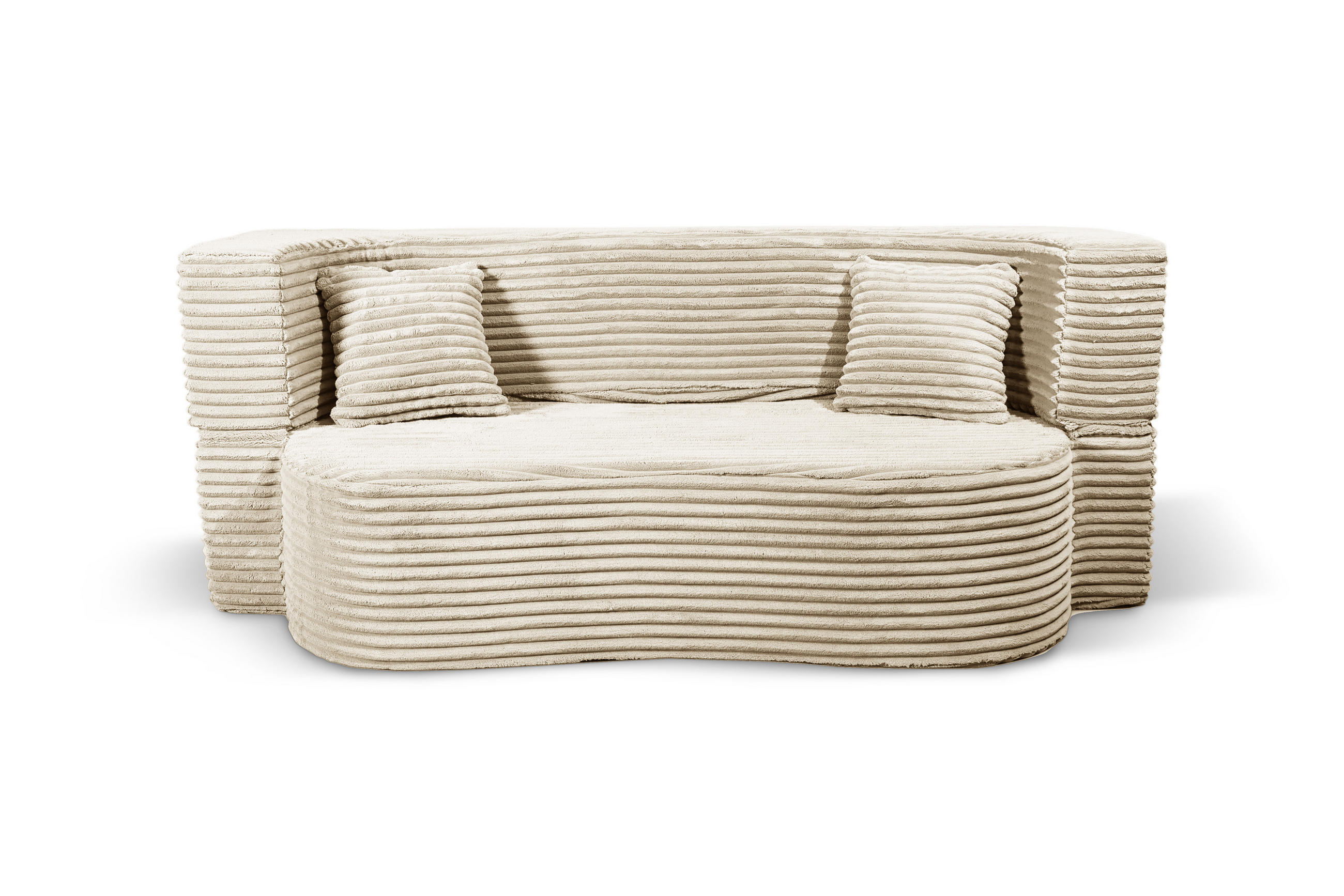 SCHLAFSOFA MYFOAM, Sofa mit Schlaffunktion, Farbe: Beige, Cordstoff - Beige, Textil (200/80/72cm) - Storez24