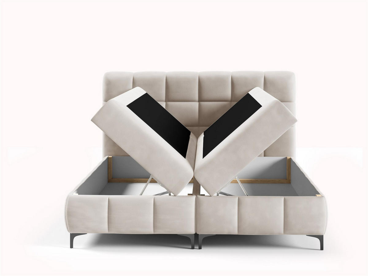BOXBETT Sophie In Salvador - Beige, Holzwerkstoff/Textil (100/200cm) - Fun Möbel