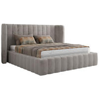 POLSTERBETT GOLETTA CLASSIC 200/200 - Hellgrau Plüsch - Multipocket-Matratze - Hellgrau, Textil (200/200cm) - MKS