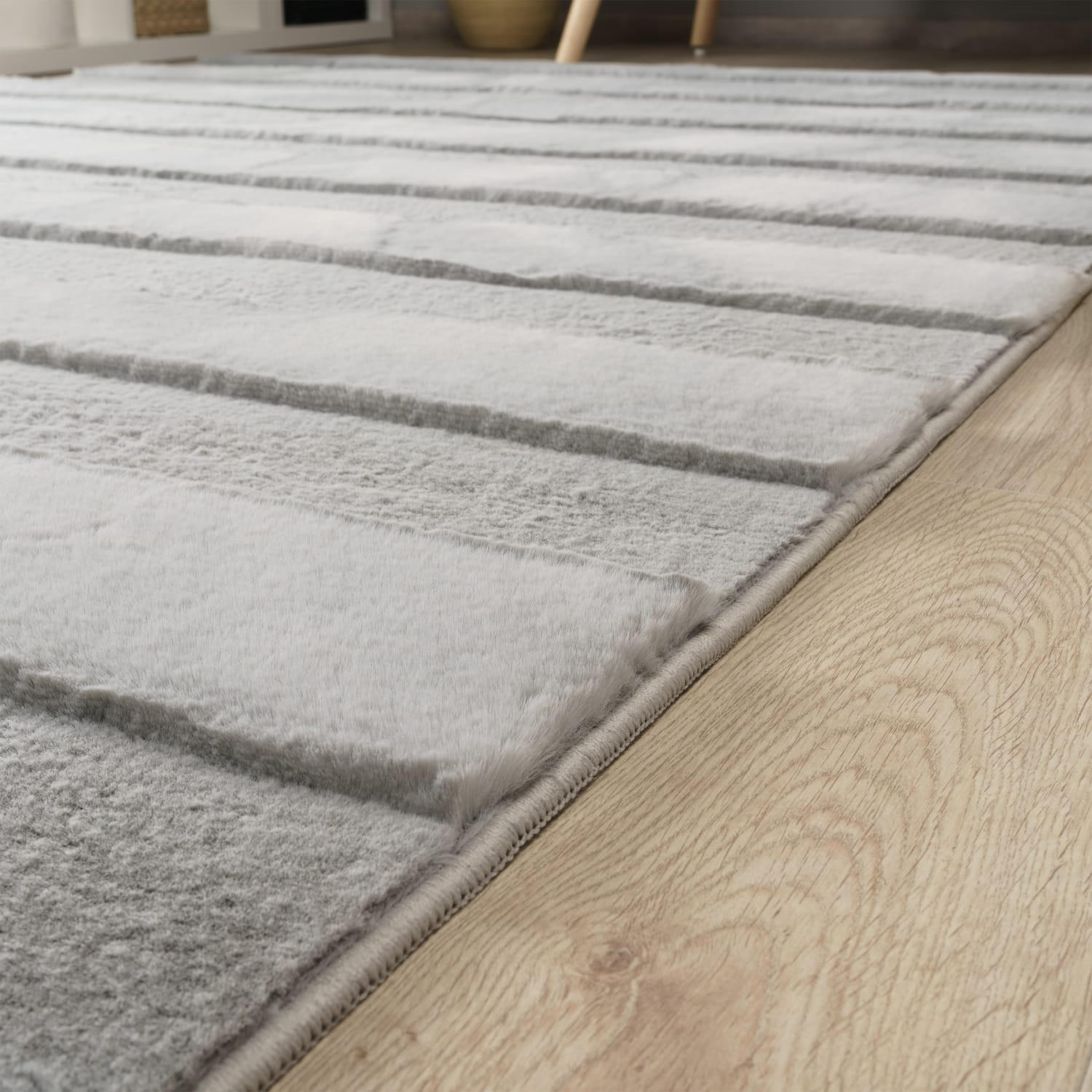 TT Home Hochflorteppich Grau 80x150 cm