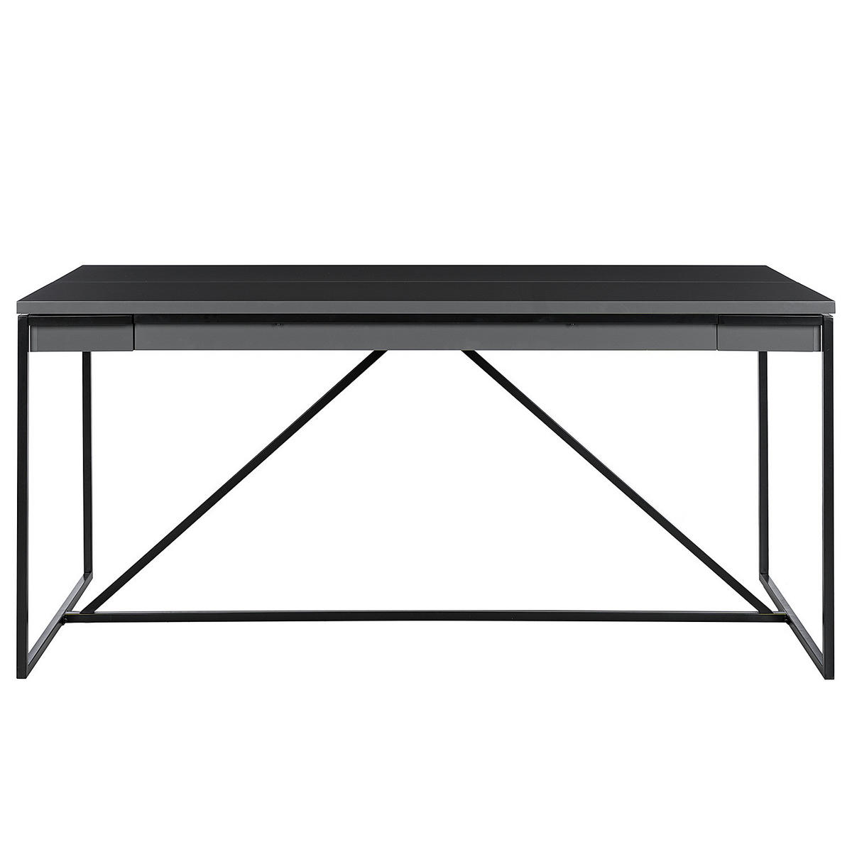 MULTIFUNKTIONSTISCH - Holzwerkstoff / Metall - Dunkelgrau, Holzwerkstoff/Metall (80/160/76cm) - home24