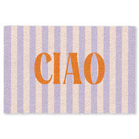 ROHOŽKA Ciao - Citát - Pastelové barvy - Pruhy 120x80 cm - šeříková, textil/umělá hmota (120/0.4cm) - MuchoWow