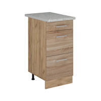 KÜCHENUNTERSCHRANK R-Line Sonoma 40 cm mit Schubladen, AP Marmor - Honigeiche/Eiche Wotan, Holzwerkstoff (40/81.6/60cm) - Vicco