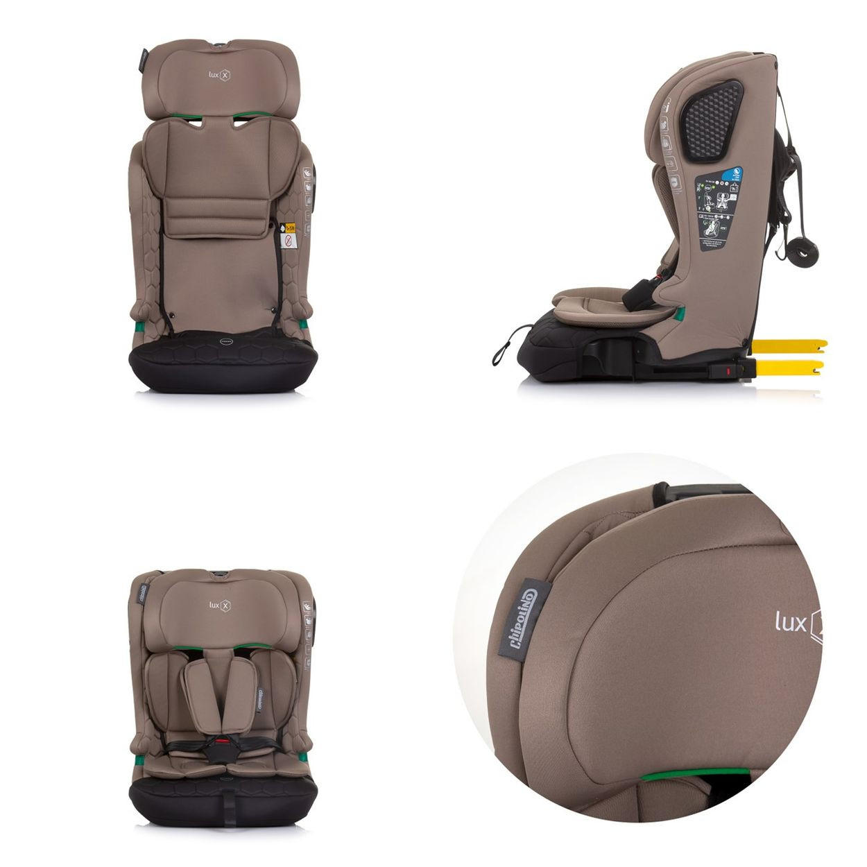 KINDERSITZ i-Size LUX X (76-150cm) beige Gruppe 1/2/3, Isofix, Top Tether - Beige, Kunststoff (42/60/42cm) - Chipolino