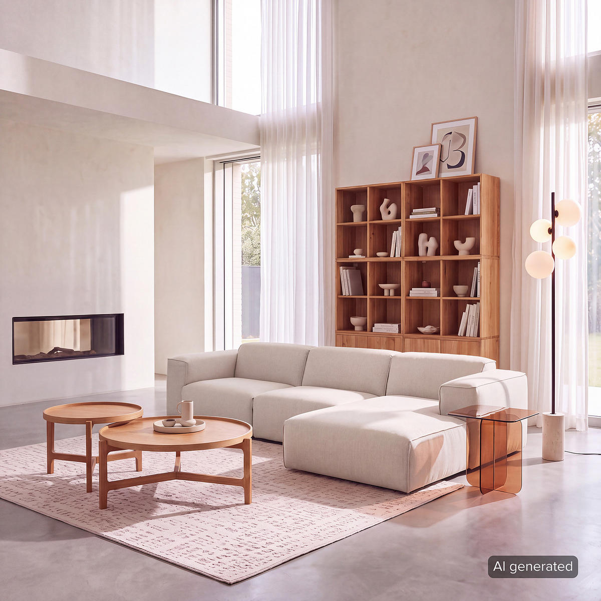3-SITZER ECKSOFA mit Longchair - Beige/Schwarz, Kunststoff/Textil (284/173cm) - home24