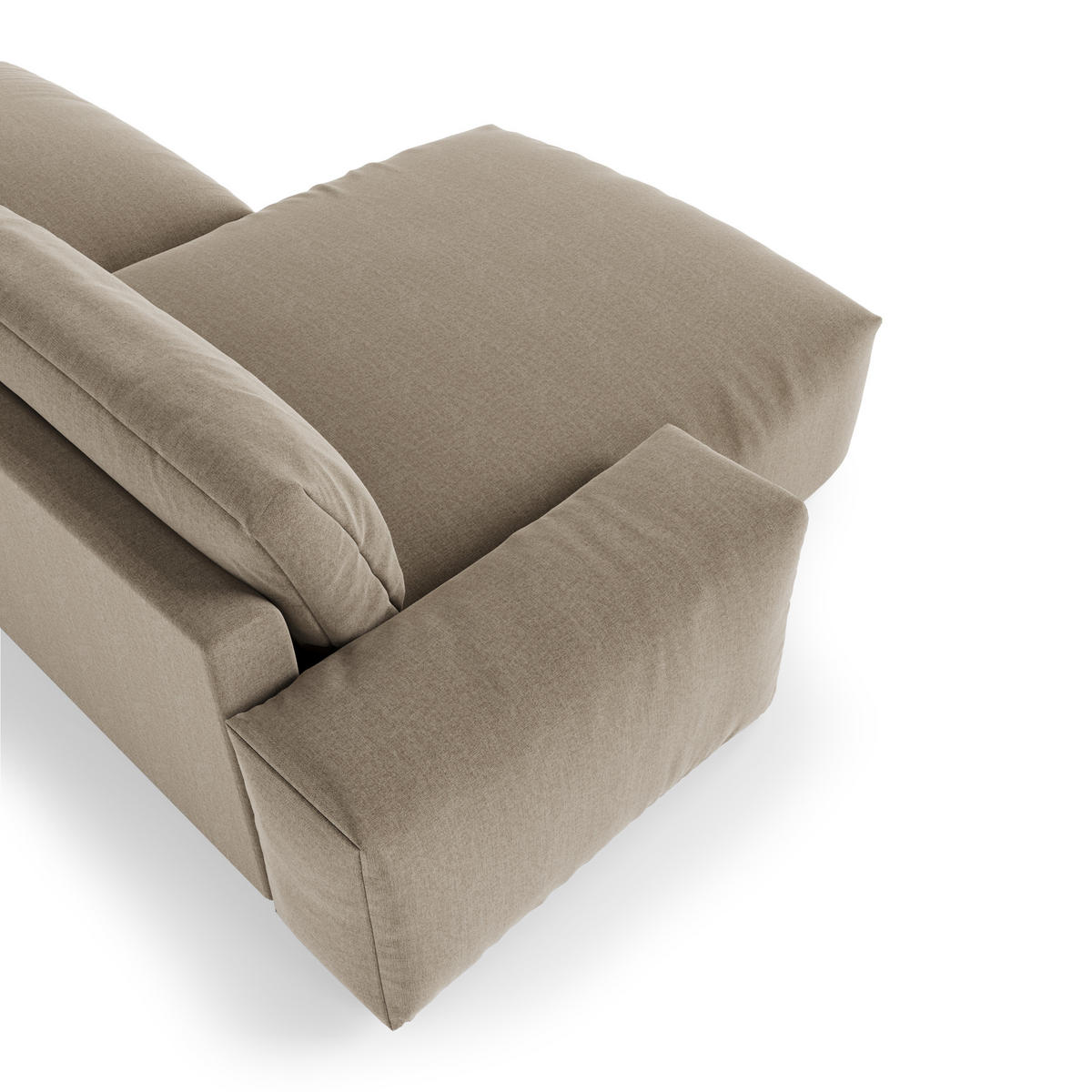 ECKSOFA LINKS Rastergewebe mit weichem Griff Taupe 310cm - Taupe, Textil (174/310cm) - Sia Home