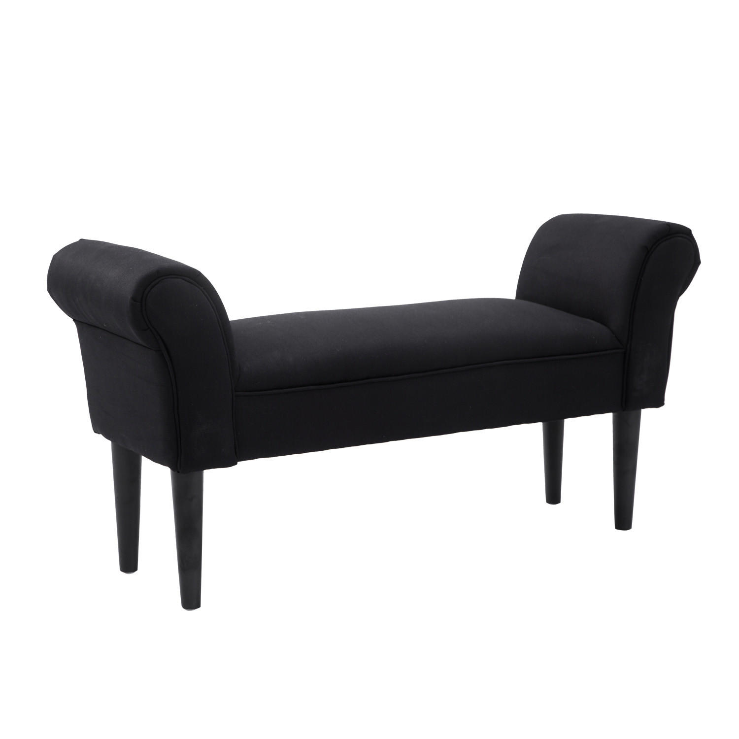 BETTBANK für Schlafzimmer, bis 130 kg Belastbar, Schwarz, 102 x 36 x 51 cm - Schwarz, Kunststoff (36/51/102cm) - HOMCOM