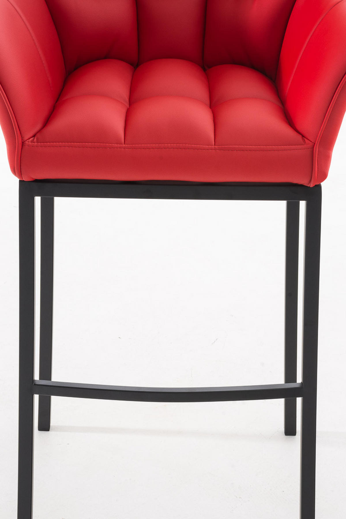 BARHOCKER Gibel Kunstleder Rot Schwarz - Rot, Leder (64/110/48cm) - DELUKE