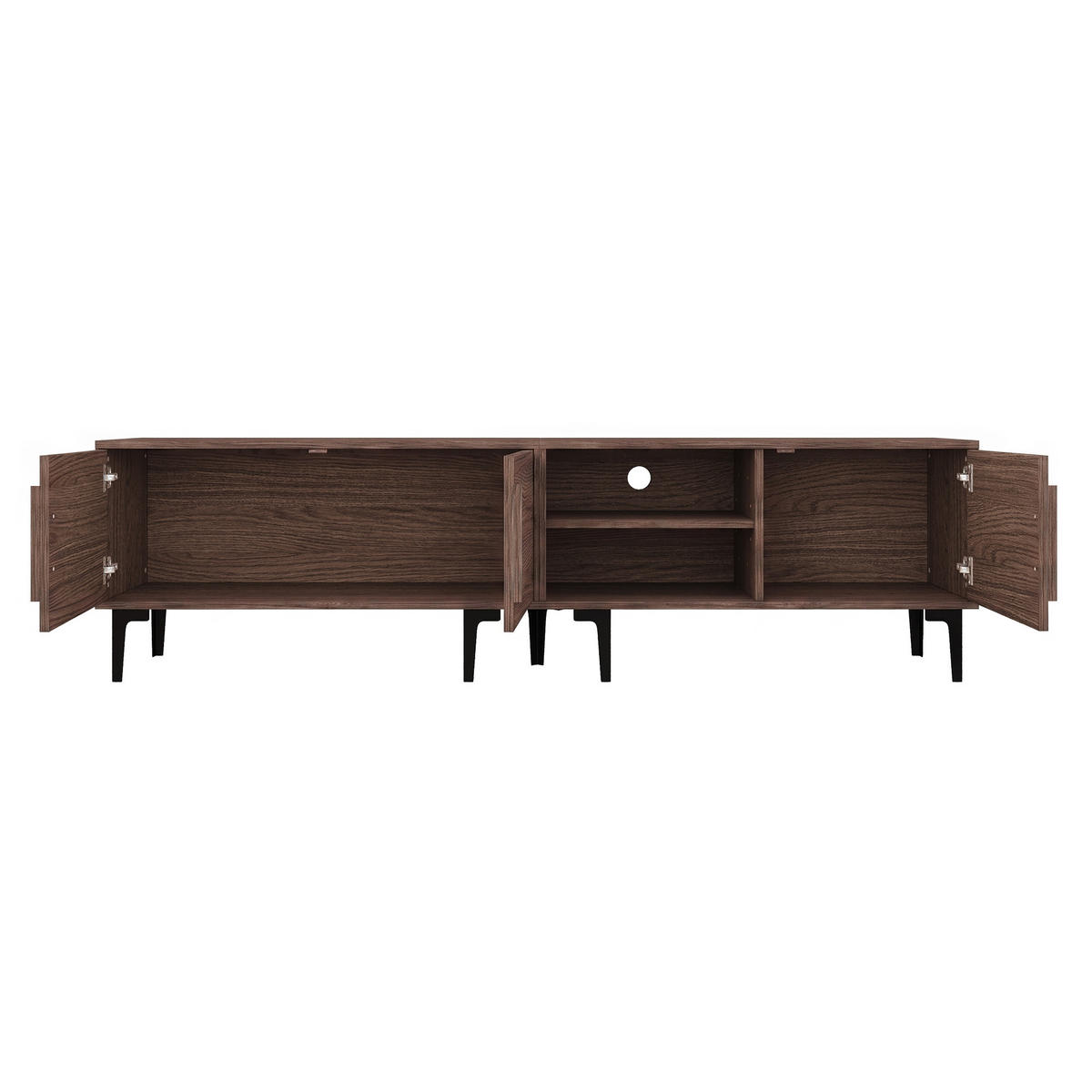 TV-SCHRANK 180/35/49 cm Dunkel Walnuss für 80 Zoll TV mit 3 Türen - Nussbaumfarben, Holzwerkstoff (180/49/35cm) - Oxeza