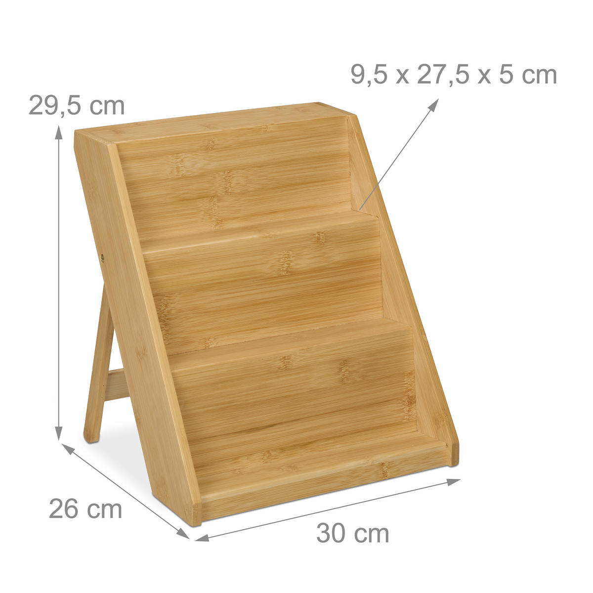GEWÜRZREGAL - Hellbraun/Naturfarben, Holz (30/29.5/26cm) - Relaxdays
