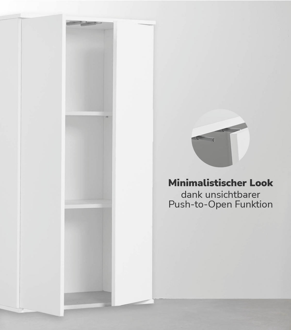 MEHRZWECKSCHRANK Der Schlanke - Weiß, Holzwerkstoff (60/110/34cm) - Mokebo