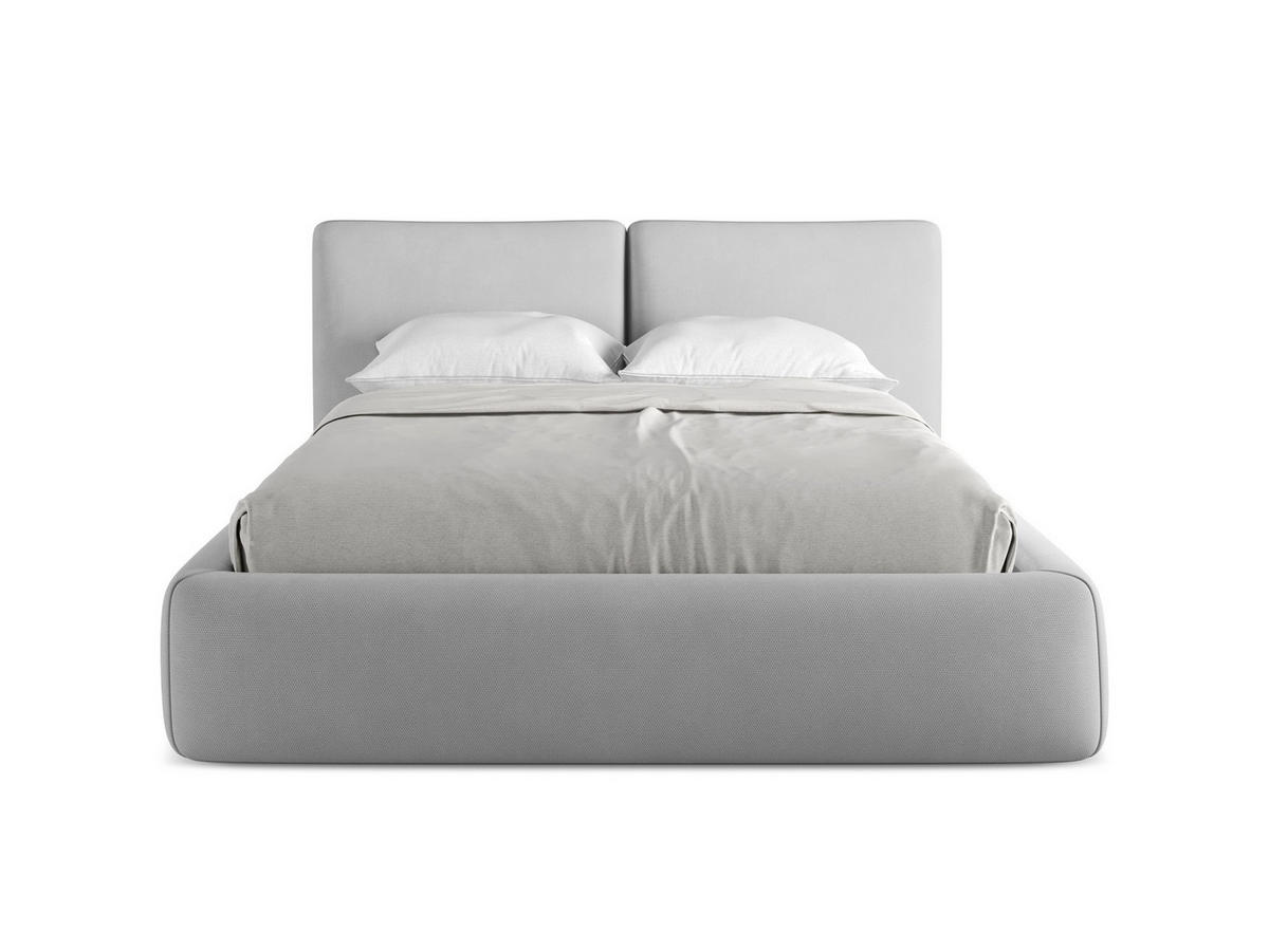 POLSTERBETT mit Bettkasten und Lattenrost 160x228 Grau - Hellgrau/Schwarz, Kunststoff/Textil (140/200cm) - Makamii