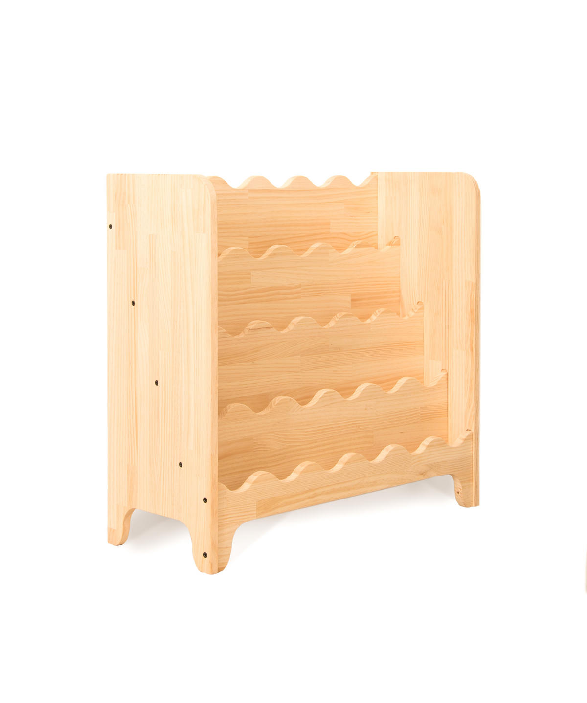 BÜCHERREGAL aus massivem Kiefernholz in Wellenform im Montessori-Stil WILMA - Beige, Holz (30/75/70cm) - RNT By Really Nice Things