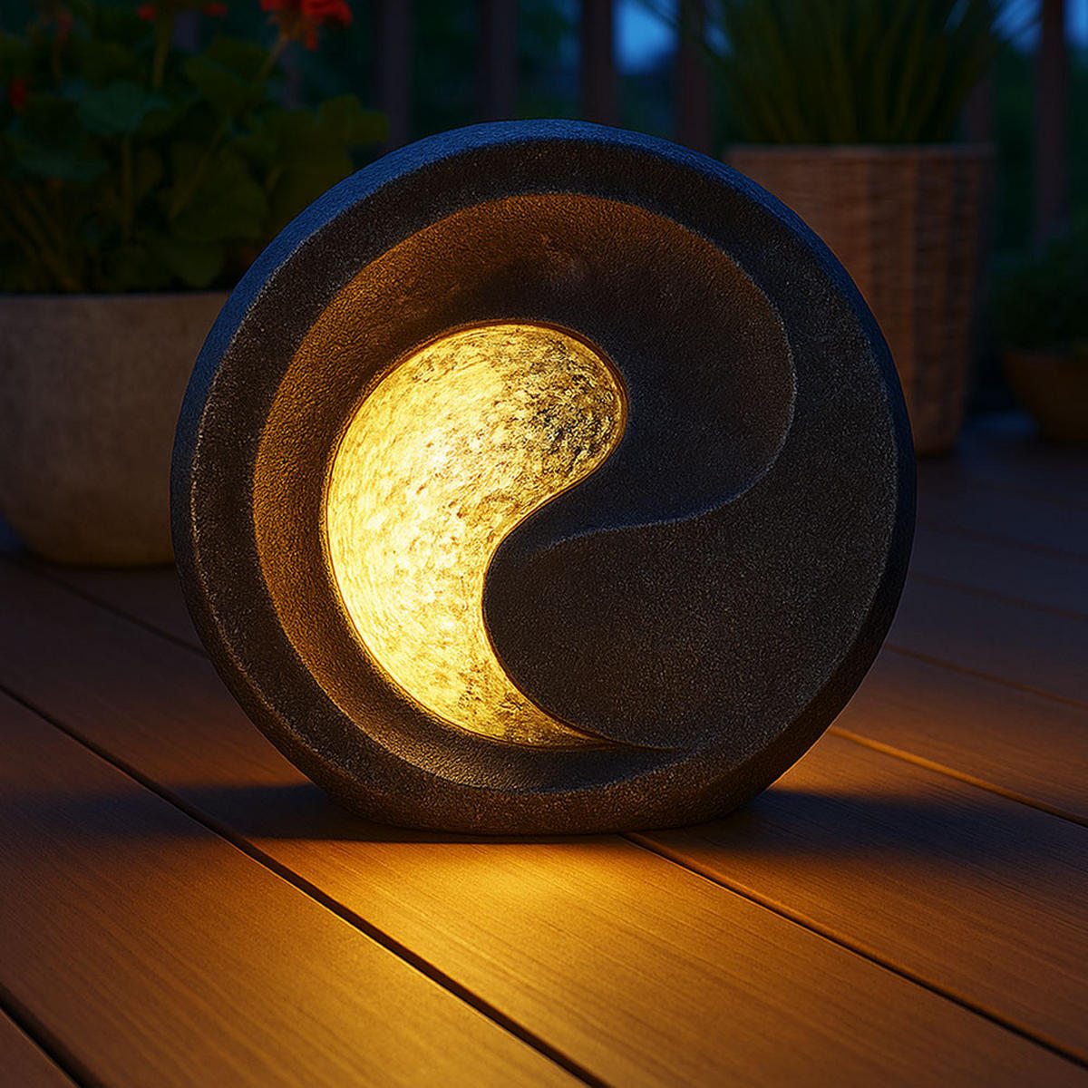 LED AUSSENLEUCHTE Skulptur Grau 2er Set - Grau, Kunststoff (29.5/11/29cm) - Globo Lighting