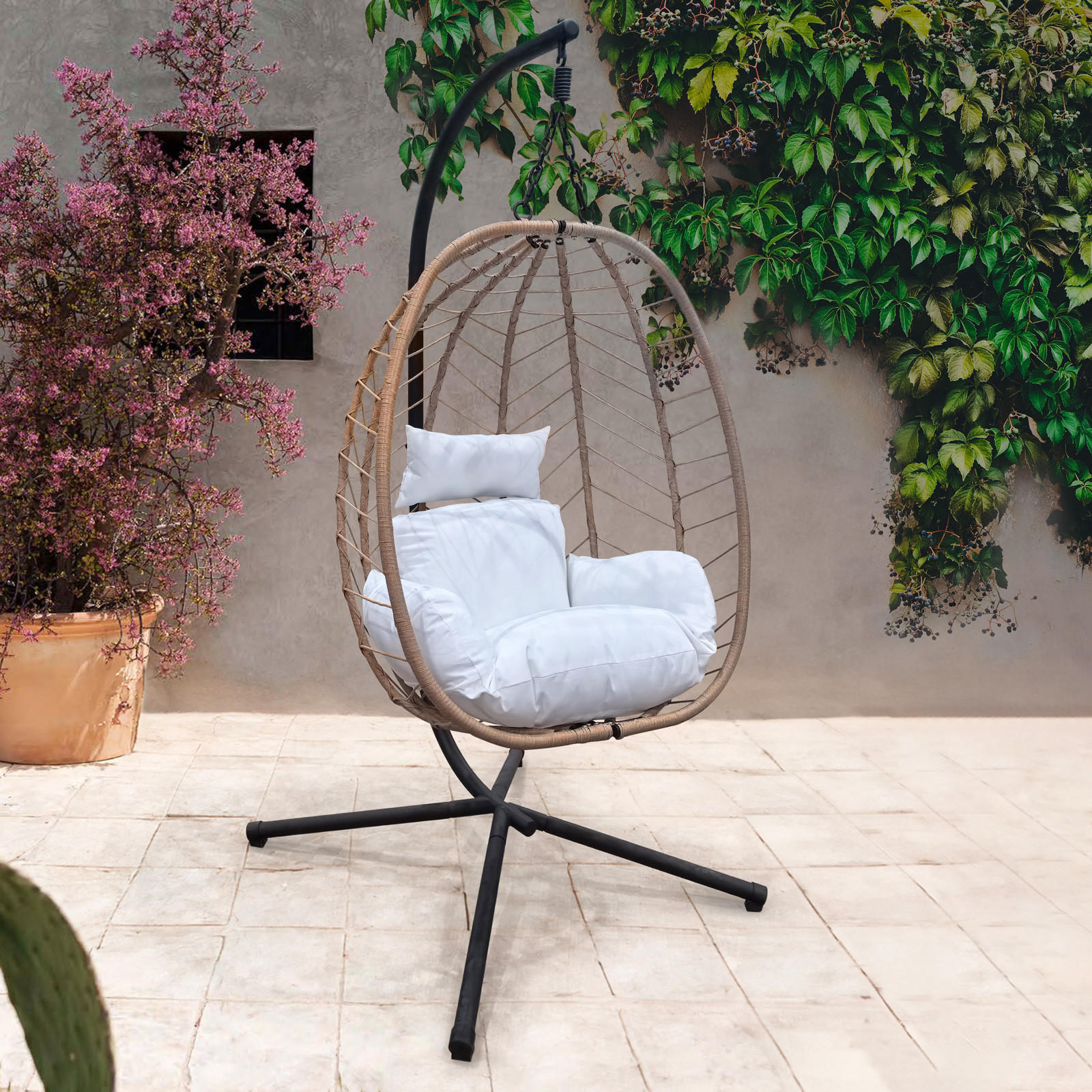 HÄNGESESSEL SHELLY Natur - Braun, Kunststoff (95/195/95cm) - SVITA