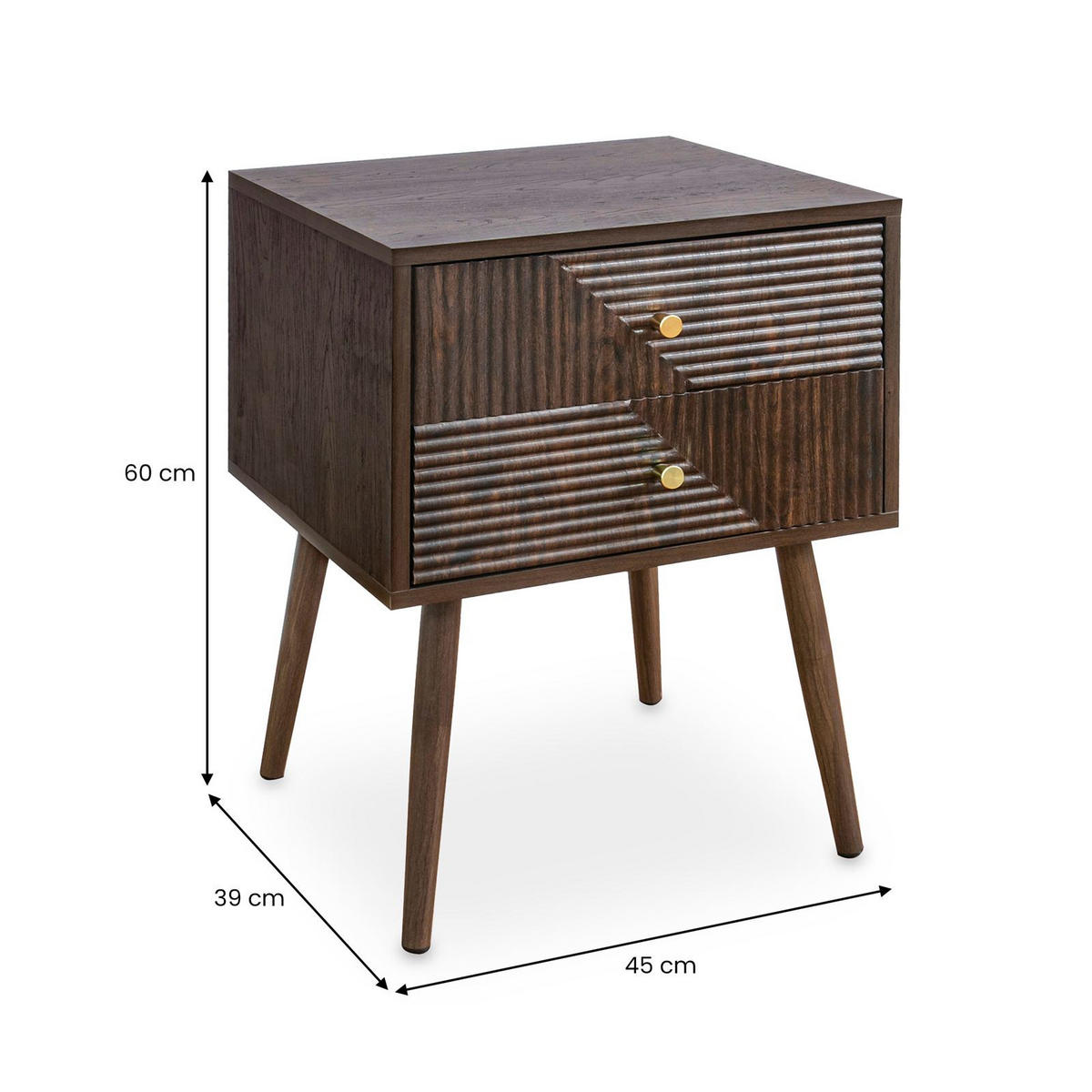 NACHTTISCH LIVIA dunkelbraun - Dunkelbraun, Holzwerkstoff (45/60/39cm) - IDIMEX