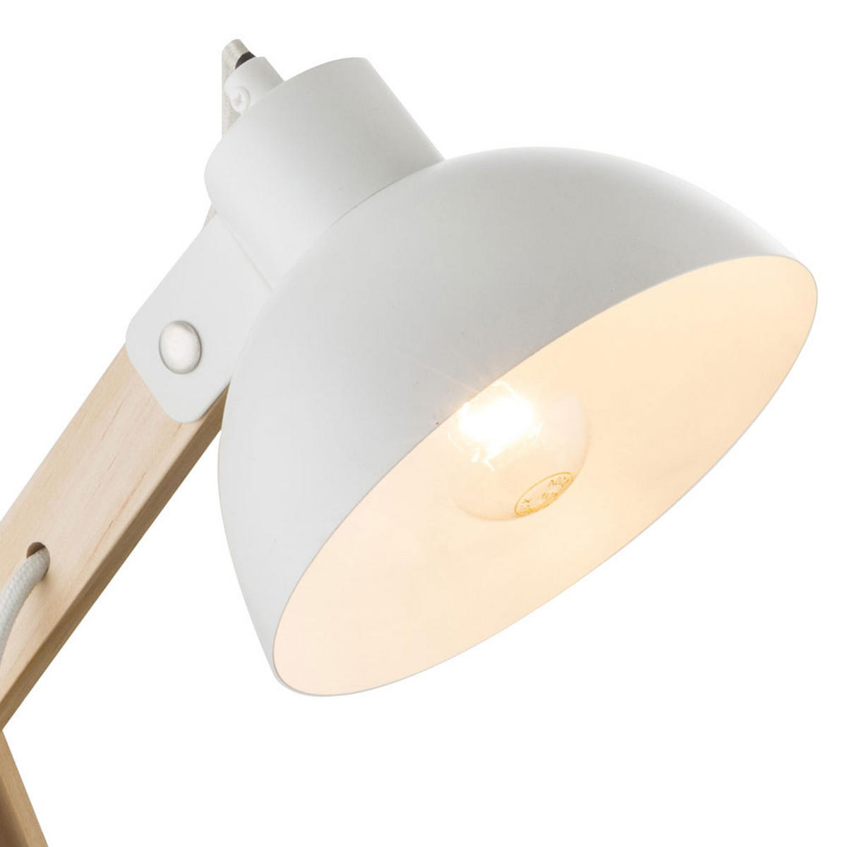 TISCHLEUCHTE Holz Weiß natur - Weiß, Holz (31/16/42.5cm) - Globo Lighting