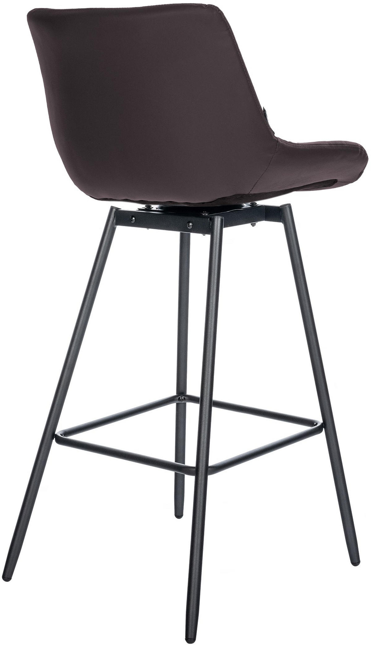 BARHOCKER Lederlook braun - Schwarz/Braun, Textil/Metall (49/105/56cm) - CLP