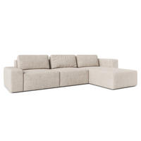 ECKSOFA L Form Arkleton Beige 360/180/93 cm Rechts Bequem & Modern - Creme/Schwarz, Kunststoff/Textil (360/180cm) - AX Living