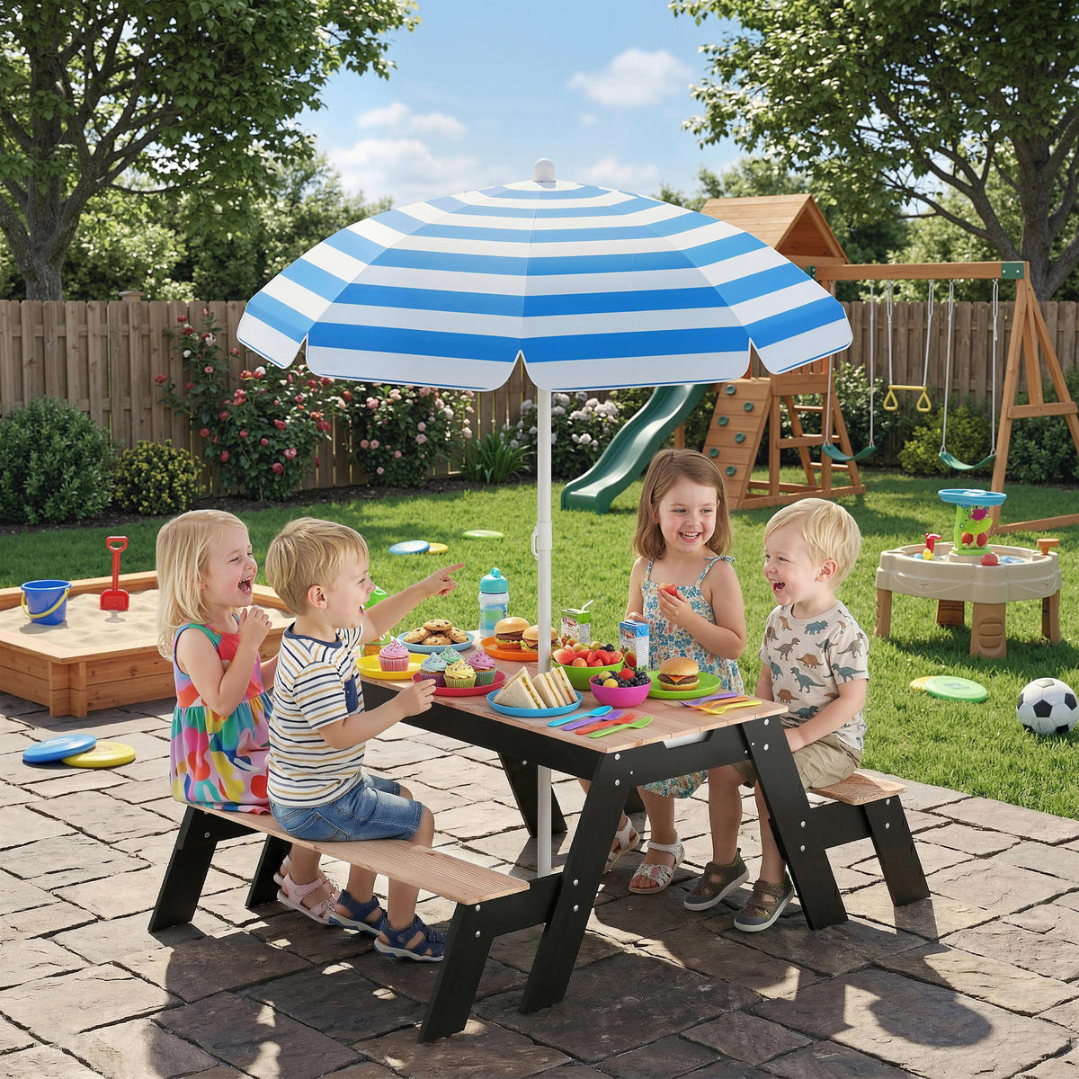 KINDERSITZGRUPPE DE-17561 Naturholz - Naturfarben, Metall (95/160/113cm) - ComfortXL