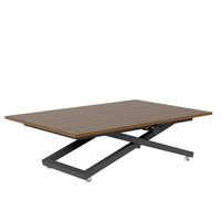 COUCHTISCH ARIA 120-160/80 cm, Höhenverstellbar, Schwarz / Franklin-Nussbaum - Nussbaumfarben/Schwarz, Holzwerkstoff/Metall (120/80/38cm) - Idohome