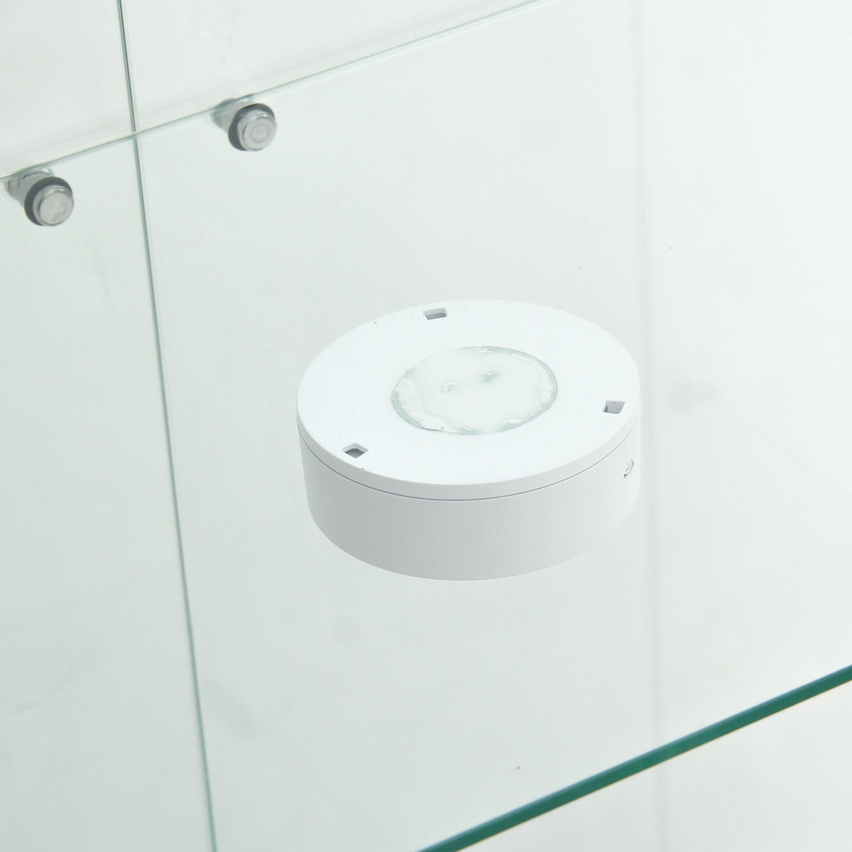 GLASVITRINE freistehend LED Glas Schrank weiß modern - Weiß, Holz (80.5/164/36.5cm) - LEBENLANG