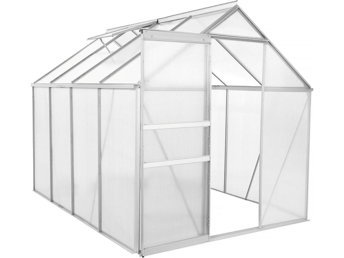 GEWÄCHSHAUS POLYCARBONAT basilic Grau - Grau, Metall (190/195/250cm) - Habitat Garten