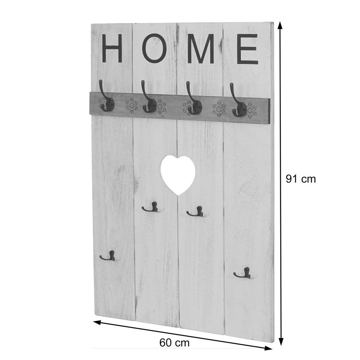 WANDGARDEROBE HOME SHABBY-LOOK Cremeweiß - Weiß, Holz (60/91/8cm) - Jamb