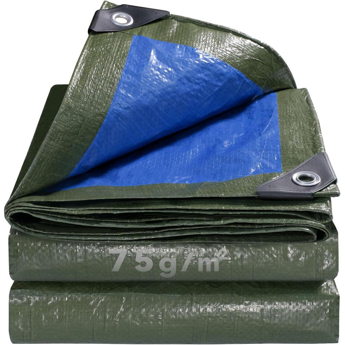 ABDECKPLANE 4 x 4 m Grün/Blau 75 g/m² - Multicolor, Kunststoff (30/25/6cm)