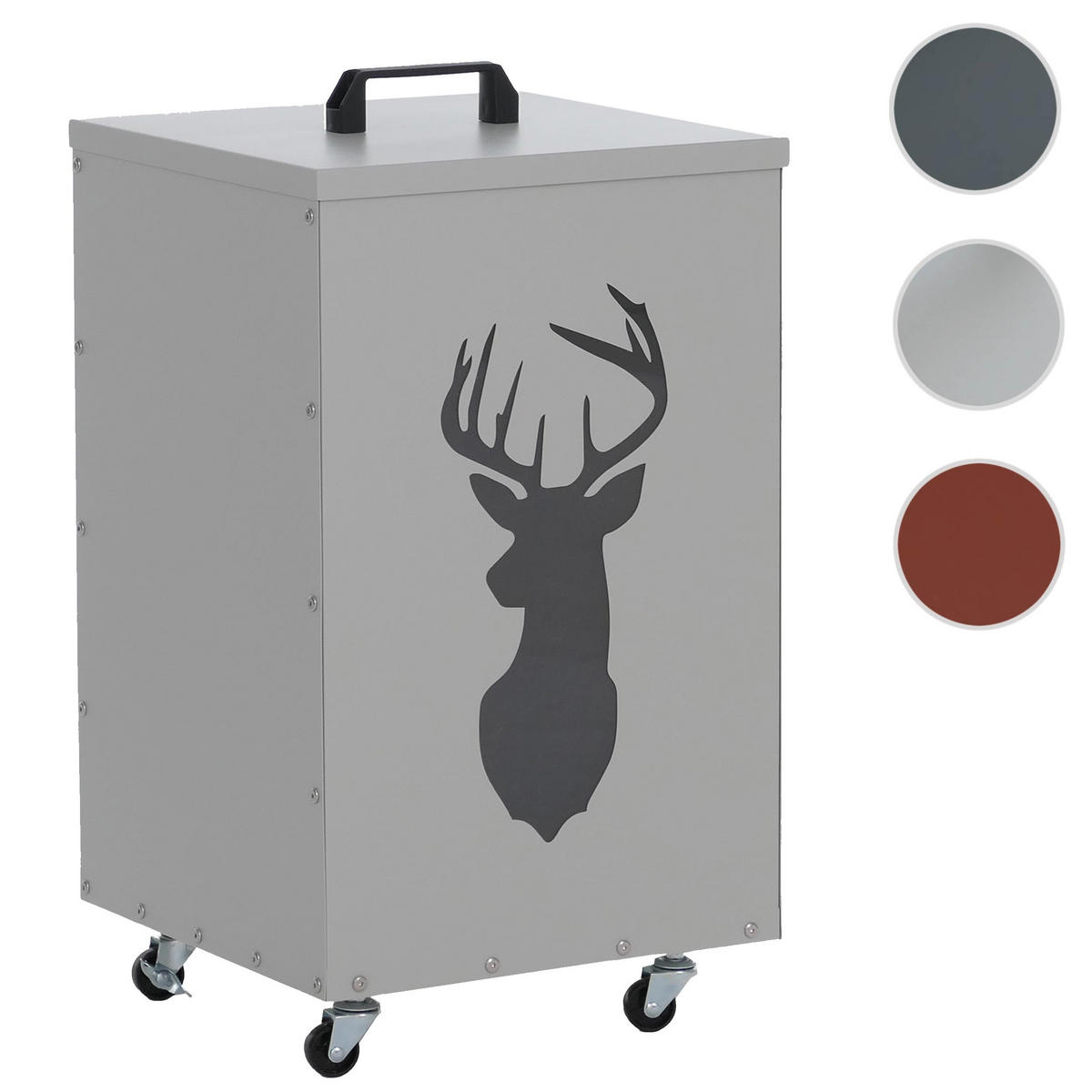 PELLETBEHÄLTER HIRSCH Hellgrau - Hellgrau, Metall (36/36cm) - MCW