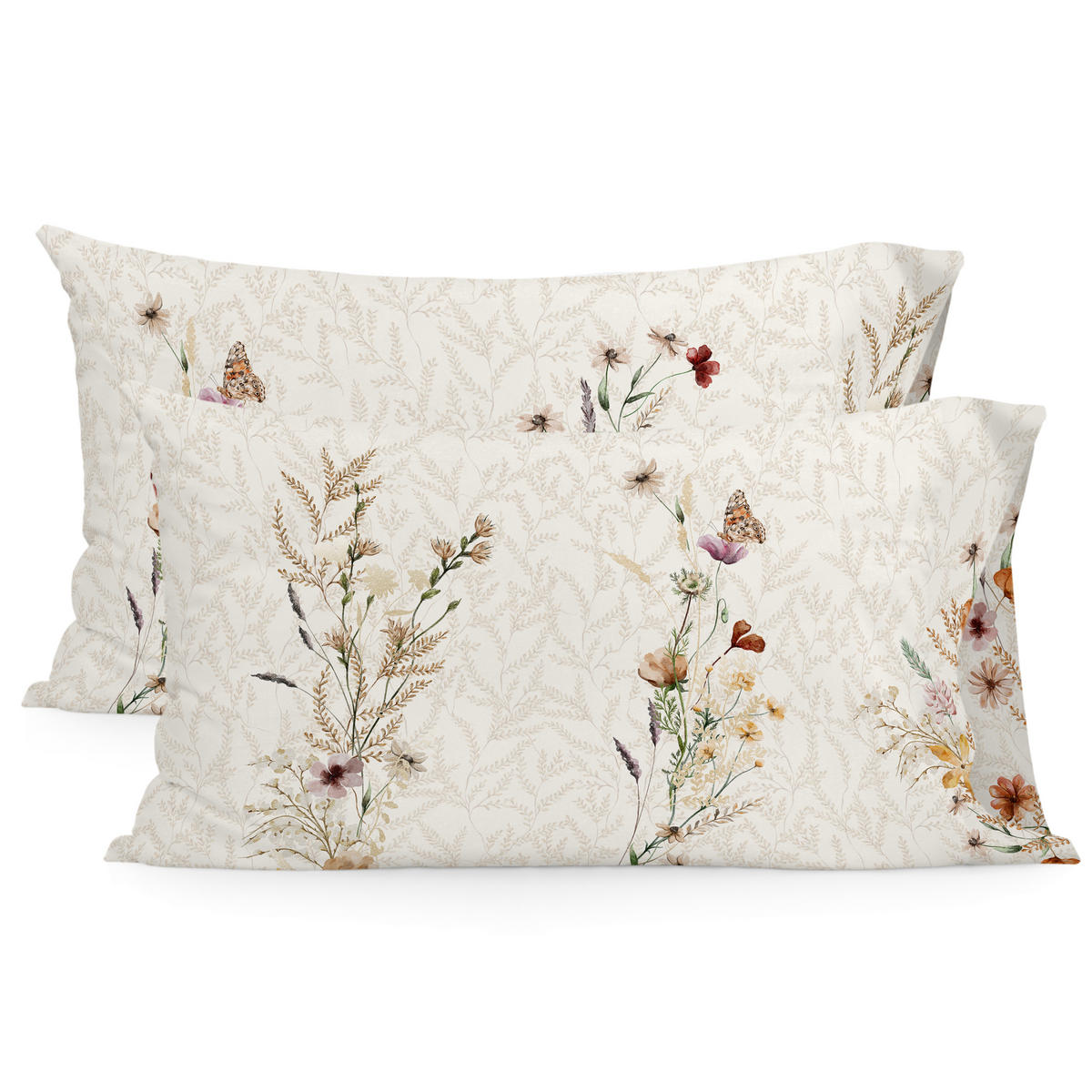 KISSENBEZUG wild flowers 50x75 cm (x2) mehrfarbig - Multicolor, Textil (50/75cm) - Happy Friday