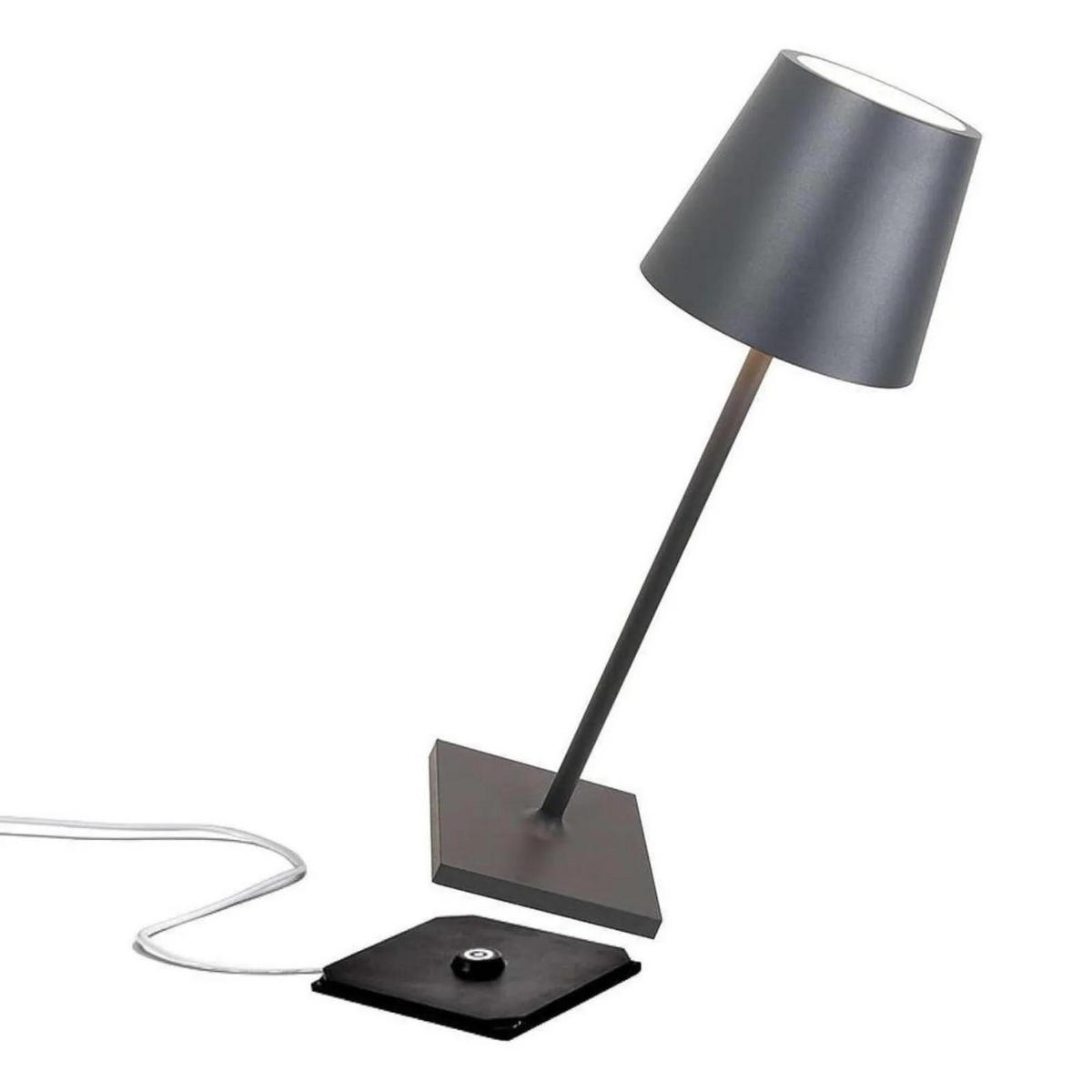 AKKULEUCHTE Poldina L desk Dunkelgrau - Dunkelgrau, Metall (8.25/8.25/49.7cm) - click-licht