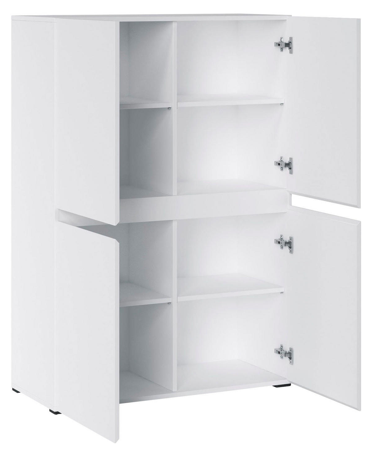 HIGHBOARD Rimini Weiß 90 / 40 / 129,4cm - Weiß, Holz/Holzwerkstoff (90/130/40cm) - Feldmann-Wohnen