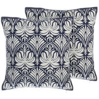 DEKOKISSEN 2er-Set Dunkelblau 45/45 cm Nemesia - Dunkelblau, Naturmaterialien/Textil (45/45cm) - Beliani