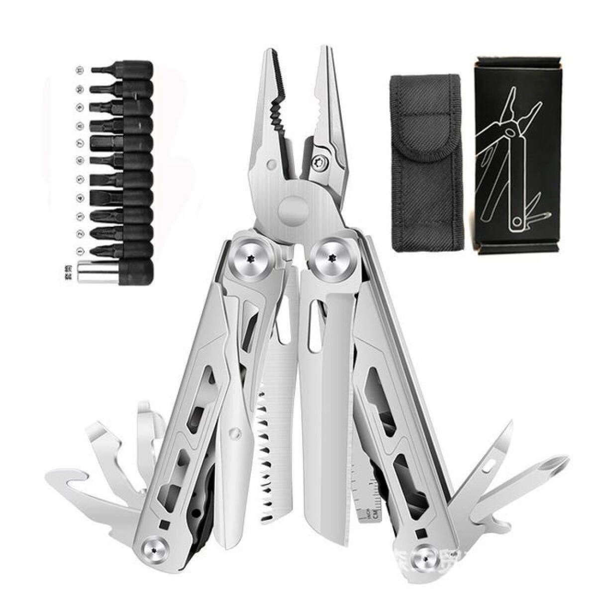 ZANGE – mit Selbstverriegelungsfunktion – ideal für den Outdoor-Einsatz und Survival-Szenarien. - Silberfarben, Metall (14.2/1.9/6.1cm) - DCA
