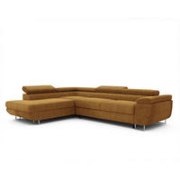 ECKSOFA ANTON mit Schlaffunktion und Bettkasten Senfgelb - Currygelb, Holzwerkstoff/Kunststoff (274/203cm) - Idohome